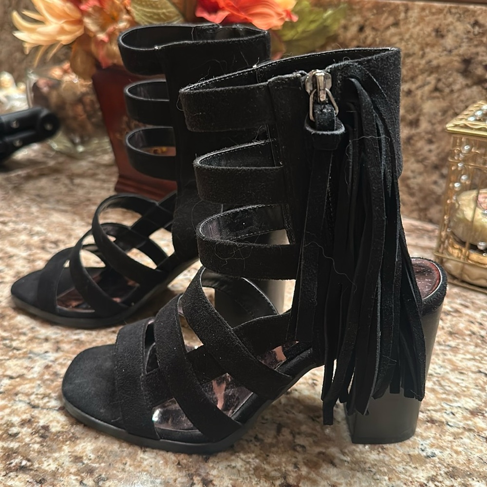 Carlos by Carlos Santana Suede Zip Heels Size 7
